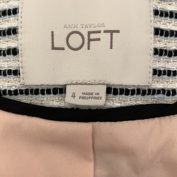 Loft Jacket, Sz 4, Blk & Ivory Woven Fabric - Picture 3 of 7